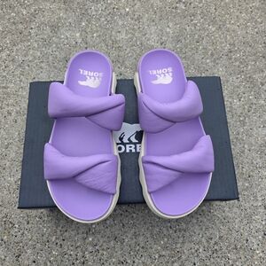 Sorel Purple Slide Sandals with Crossover Straps Women 7.5